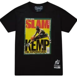 Men Mitchell & Ness T-Shirts & Tops-Slam Cover Seattle Supersonics Shawn Kemp