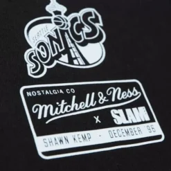 Men Mitchell & Ness T-Shirts & Tops-Slam Cover Seattle Supersonics Shawn Kemp