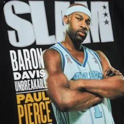 Men Mitchell & Ness T-Shirts & Tops-Slam Cover Tee Charlotte Hornets Baron Davis