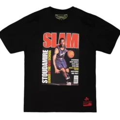 Men Mitchell & Ness T-Shirts & Tops-Slam Cover Tee Toronto Raptors 1996 Damon Stoudamire