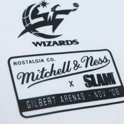 Men Mitchell & Ness T-Shirts & Tops-Slam Cover Washington Wizards Gilbert Arenas
