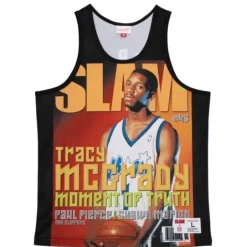 Men Mitchell & Ness T-Shirts & Tops-Slam Sublimated Tank Orlando Magic Tracy Mcgrady