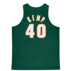 Men Mitchell & Ness T-Shirts & Tops-Slam Sublimated Tank Seattle Supersonics Shawn Kemp
