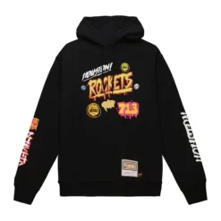 Men Mitchell & Ness Hoodies & Sweatshirts-Slap Sticker Hoodie Houston Rockets