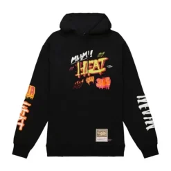 Men Mitchell & Ness Hoodies & Sweatshirts-Slap Sticker Hoodie Miami Heat