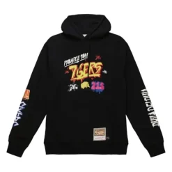 Men Mitchell & Ness Hoodies & Sweatshirts-Slap Sticker Hoodie Philadelphia 76Ers