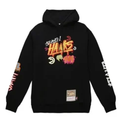 Men Mitchell & Ness Hoodies & Sweatshirts-Slap Sticker Hoody Atlanta Hawks