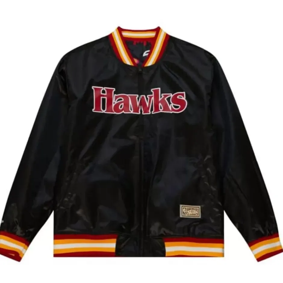 Men Mitchell & Ness Jackets & Outerwear-Slap Sticker Reversible Jacket Atlanta Hawks