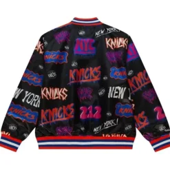 Men Mitchell & Ness Jackets & Outerwear-Slap Sticker Reversible Jacket New York Knicks