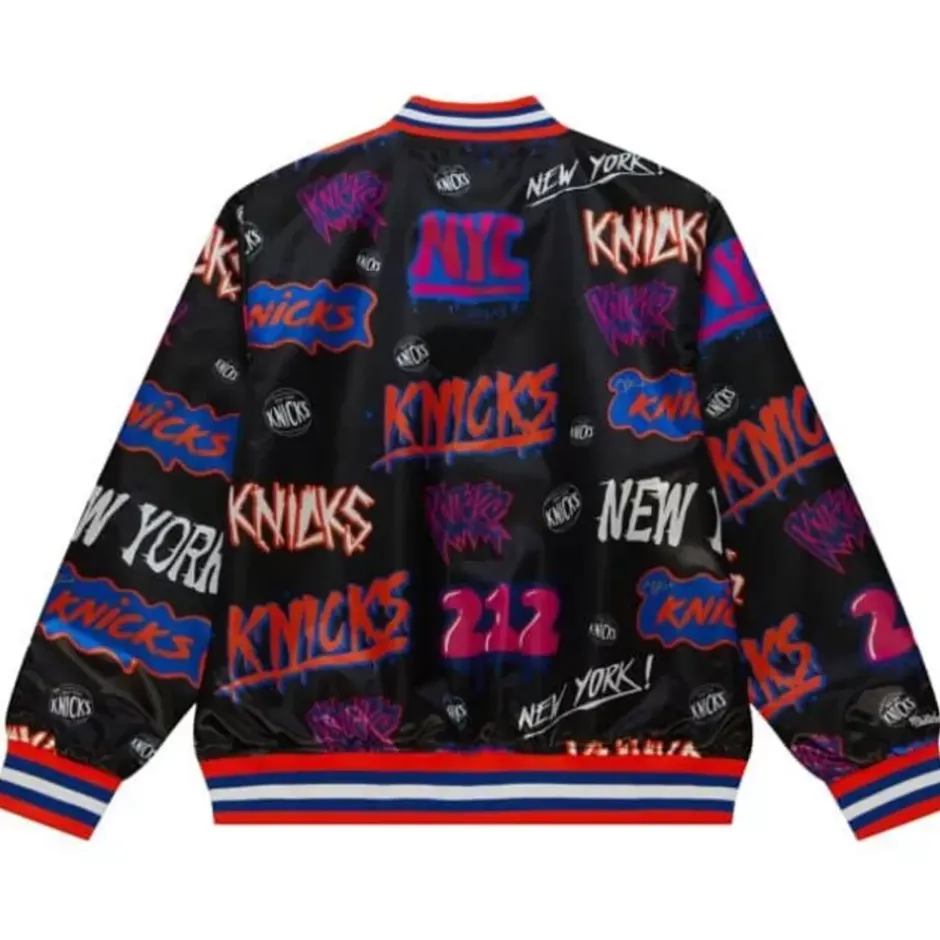 Men Mitchell & Ness Jackets & Outerwear-Slap Sticker Reversible Jacket New York Knicks