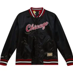Men Mitchell & Ness Jackets & Outerwear-Slap Sticker Reversible Jacket Chicago Bulls