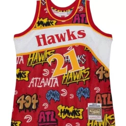 Mitchell & Ness Nba Swingman-Slap Sticker Swingman Dominique Wilkins Atlanta Hawks 1986-87 Jersey