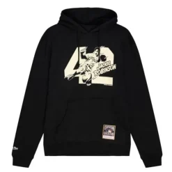 Men Mitchell & Ness Hoodies & Sweatshirts-Sliding 42 Hoody Brooklyn Dodgers Jackie Robinson