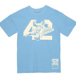 Men Mitchell & Ness T-Shirts & Tops-Sliding 42 Tee Los Angeles Dodgers Jackie Robinson
