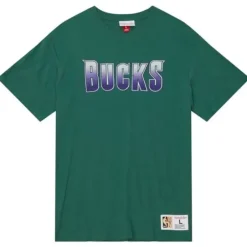 Men Mitchell & Ness T-Shirts & Tops-Slub S/S Tee Milwaukee Bucks