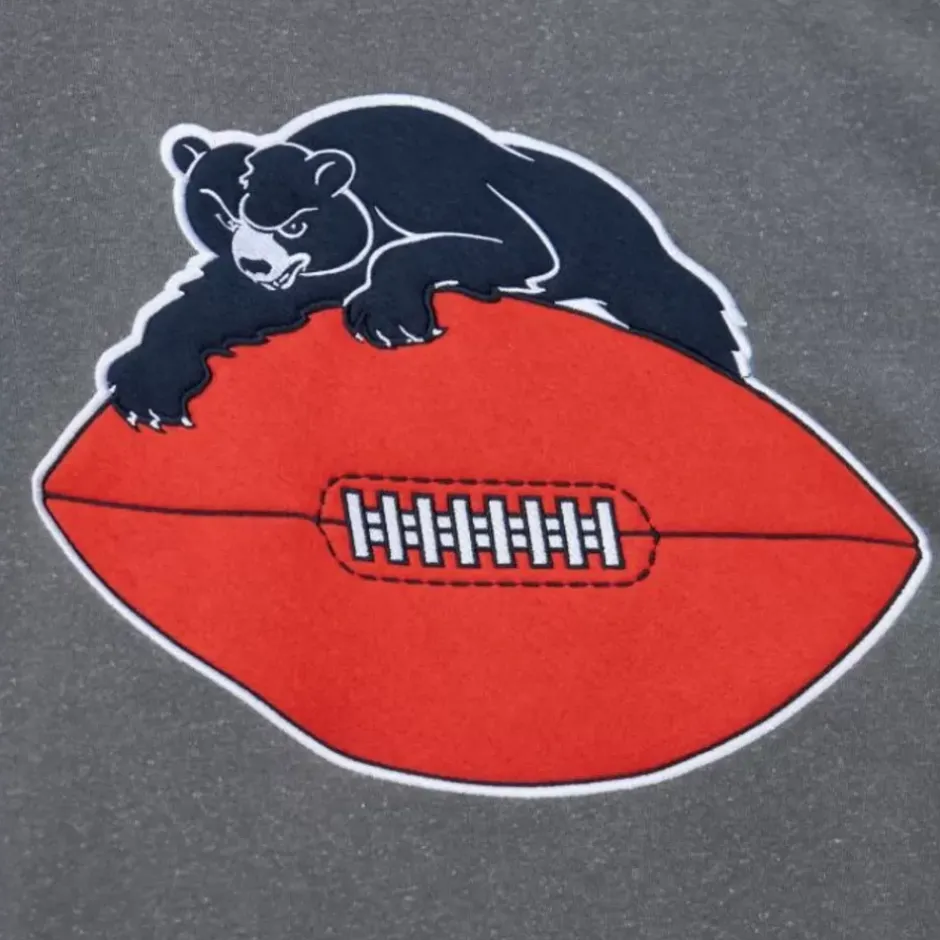 Men Mitchell & Ness Hoodies & Sweatshirts-Snow Washed Fleece Crew Chicago Bears