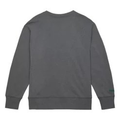 Men Mitchell & Ness Hoodies & Sweatshirts-Snow Washed Fleece Crew Current Logo Minnesota Wild