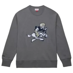 Men Mitchell & Ness Hoodies & Sweatshirts-Snow Washed Fleece Crew Dallas Cowboys