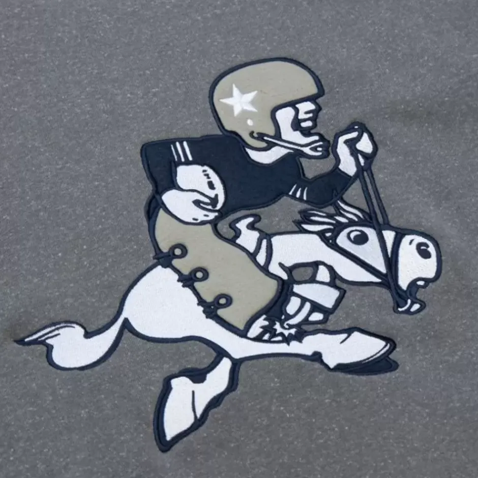 Men Mitchell & Ness Hoodies & Sweatshirts-Snow Washed Fleece Crew Dallas Cowboys