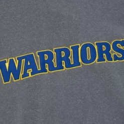Men Mitchell & Ness Hoodies & Sweatshirts-Snow Washed Fleece Crew Golden State Warriors