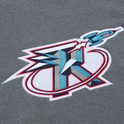 Men Mitchell & Ness Hoodies & Sweatshirts-Snow Washed Fleece Crew Houston Rockets