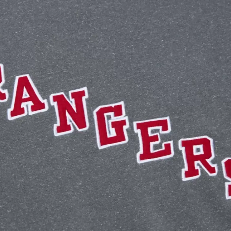 Men Mitchell & Ness Hoodies & Sweatshirts-Snow Washed Fleece Crew New York Rangers
