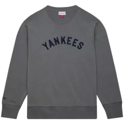 Men Mitchell & Ness Hoodies & Sweatshirts-Snow Washed Fleece Crew New York Yankees