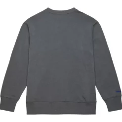 Men Mitchell & Ness Hoodies & Sweatshirts-Snow Washed Fleece Crew New York Giants