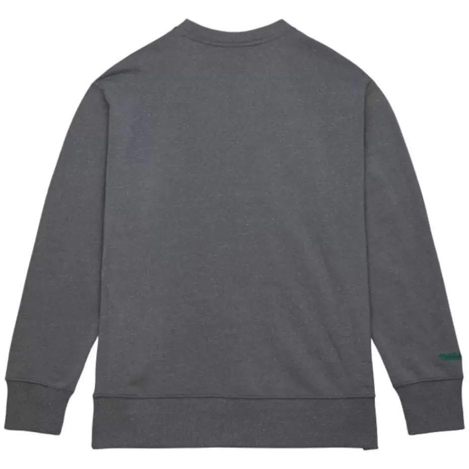 Men Mitchell & Ness Hoodies & Sweatshirts-Snow Washed Fleece Crew Philadelphia Eagles