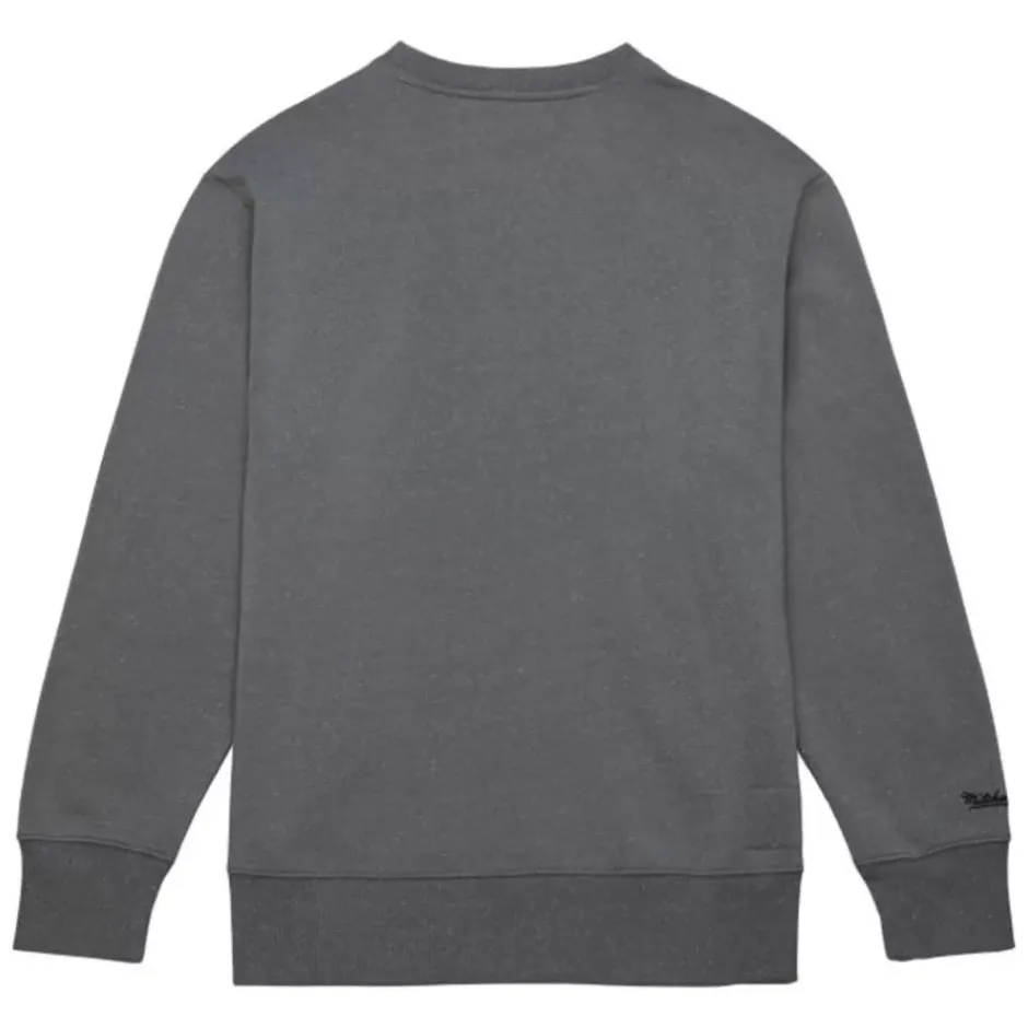 Men Mitchell & Ness Hoodies & Sweatshirts-Snow Washed Fleece Crew Pittsburgh Penguins