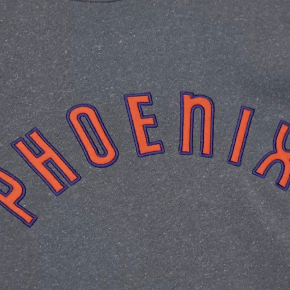 Men Mitchell & Ness Hoodies & Sweatshirts-Snow Washed Fleece Crew Phoenix Suns
