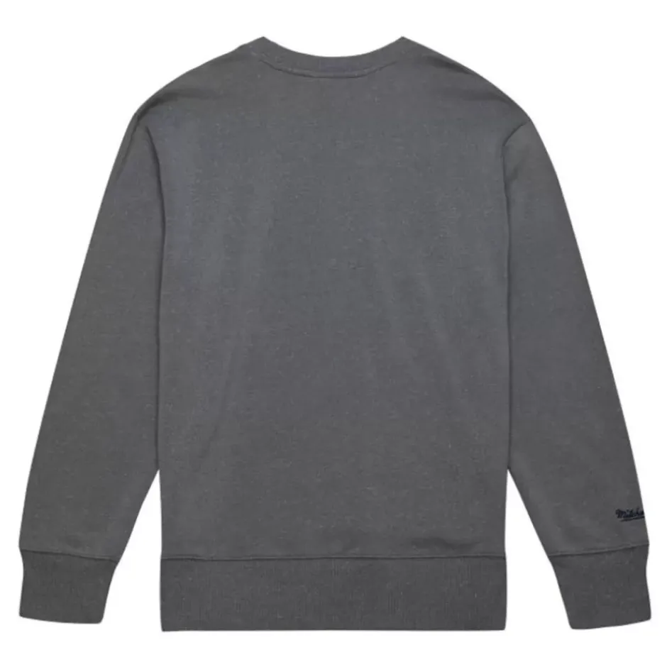 Men Mitchell & Ness Hoodies & Sweatshirts-Snow Washed Fleece Crew University Of Michigan