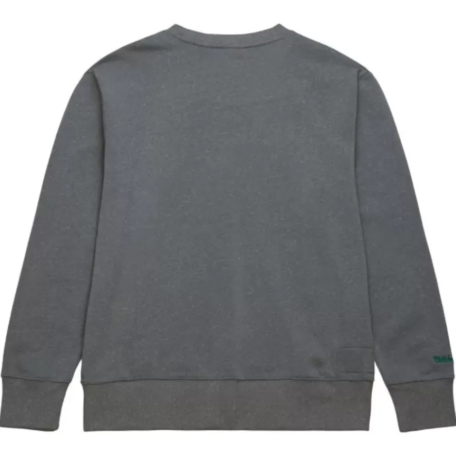 Men Mitchell & Ness Hoodies & Sweatshirts-Snow Washed Fleece Crew Vintage Logo Philadelphia Eagles