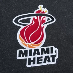 Men Mitchell & Ness Hoodies & Sweatshirts-Snow Washed Fleece Hoodie Miami Heat