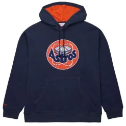 Men Mitchell & Ness Hoodies & Sweatshirts-Snow Washed Fleece Hoodie Houston Astros