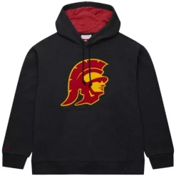 Men Mitchell & Ness Hoodies & Sweatshirts-Snow Washed Fleece Hoodie Current Logo Usc