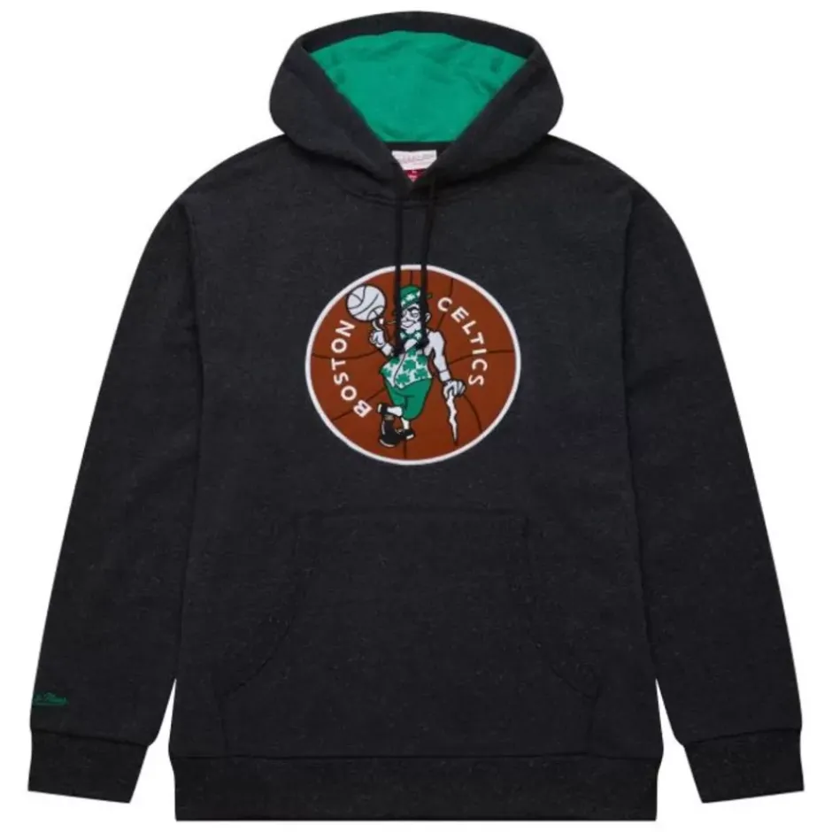 Men Mitchell & Ness Hoodies & Sweatshirts-Snow Washed Fleece Hoodie Boston Celtics