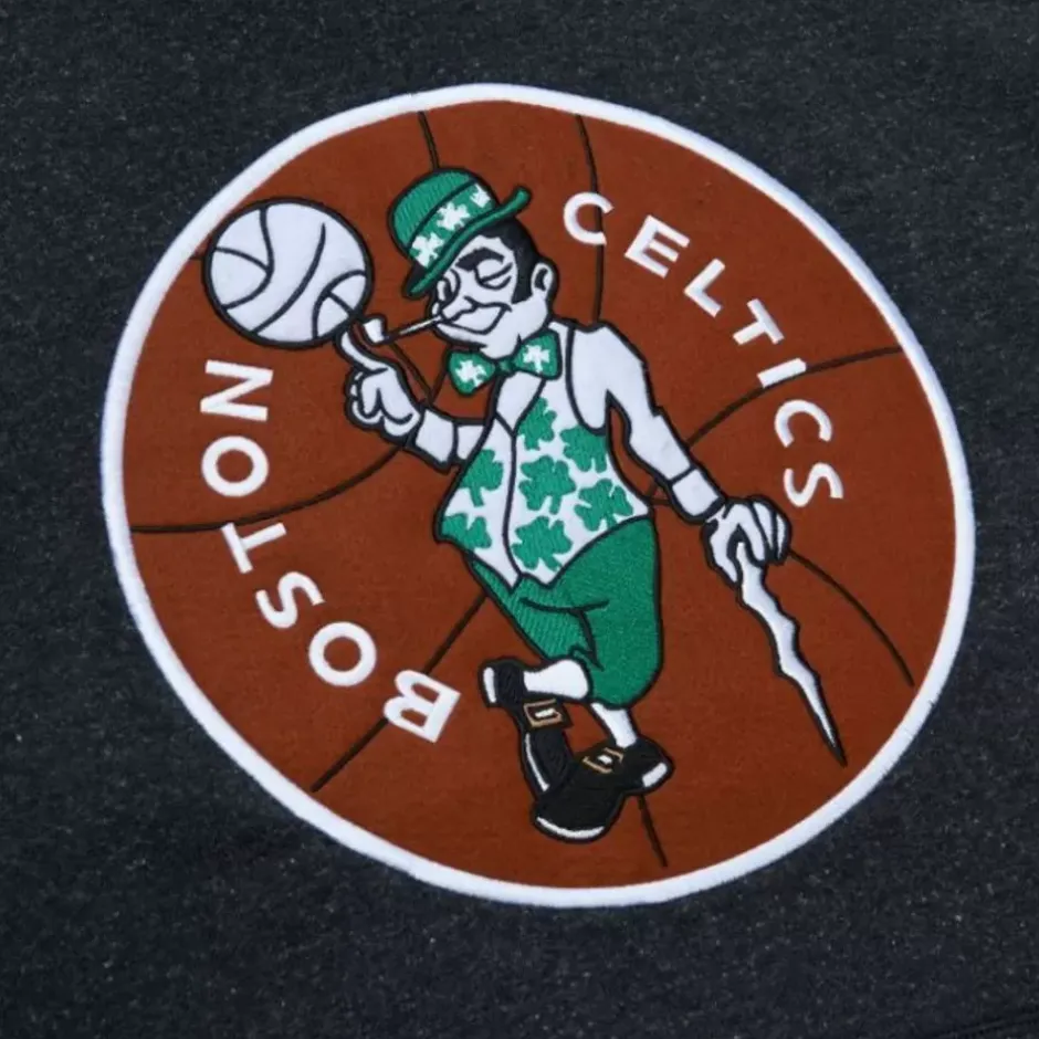 Men Mitchell & Ness Hoodies & Sweatshirts-Snow Washed Fleece Hoodie Boston Celtics