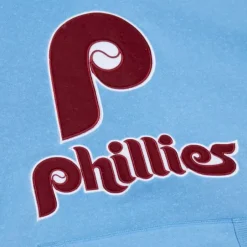 Men Mitchell & Ness Hoodies & Sweatshirts-Snow Washed Fleece Hoodie Philadelphia Phillies