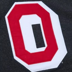 Men Mitchell & Ness Hoodies & Sweatshirts-Snow Washed Fleece Hoodie Current Logo Ohio State