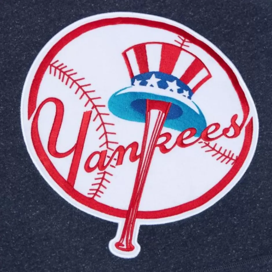 Men Mitchell & Ness Hoodies & Sweatshirts-Snow Washed Fleece Hoodie New York Yankees