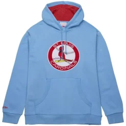 Men Mitchell & Ness Hoodies & Sweatshirts-Snow Washed Fleece Hoodie St. Louis Cardinals