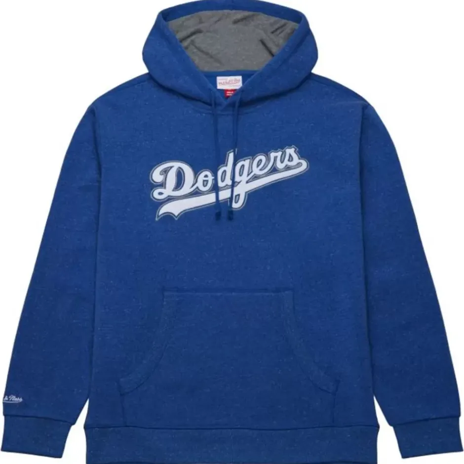 Men Mitchell & Ness Hoodies & Sweatshirts-Snow Washed Fleece Hoodie Los Angeles Dodgers