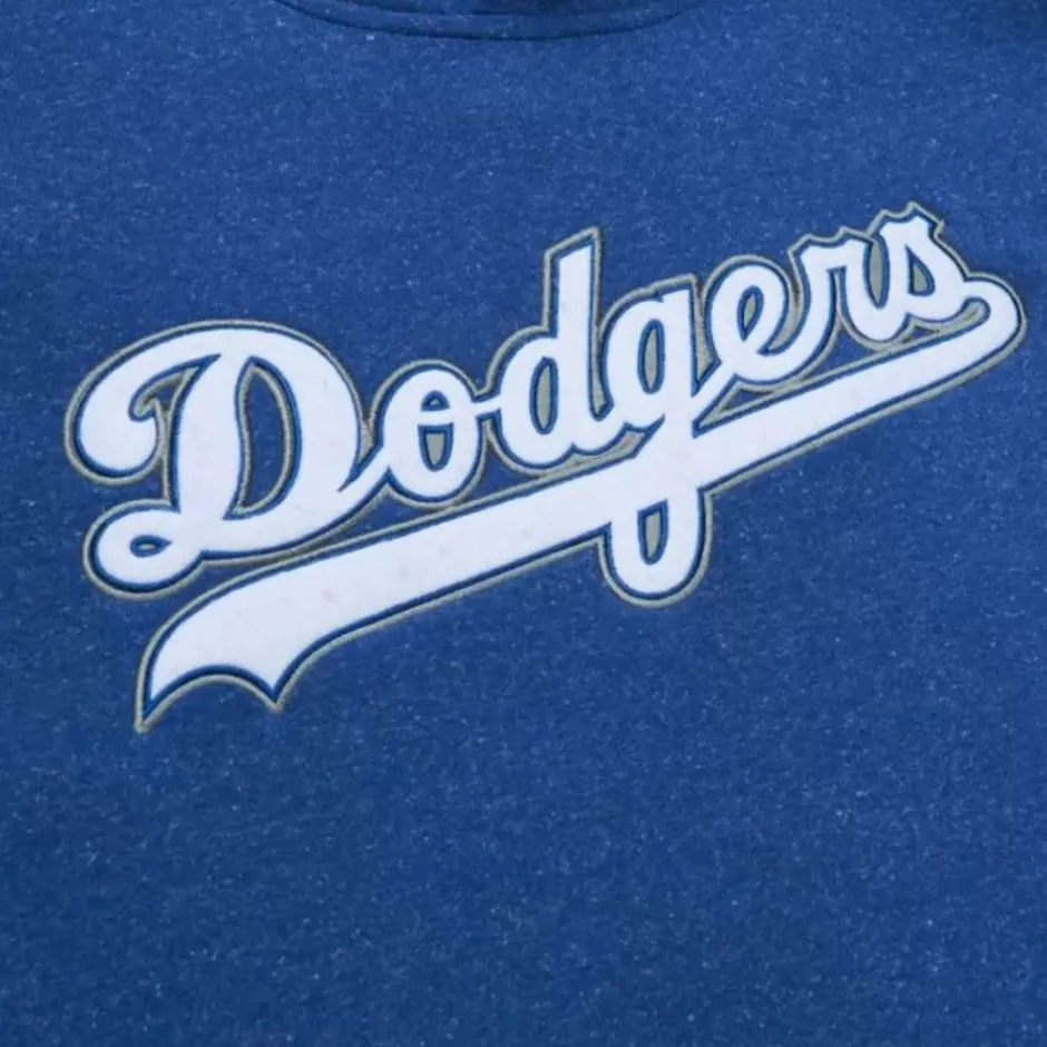 Men Mitchell & Ness Hoodies & Sweatshirts-Snow Washed Fleece Hoodie Los Angeles Dodgers