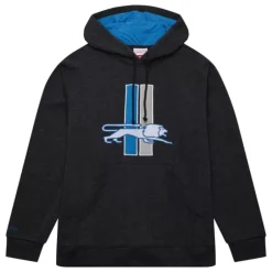 Men Mitchell & Ness Hoodies & Sweatshirts-Snow Washed Fleece Hoodie Detroit Lions