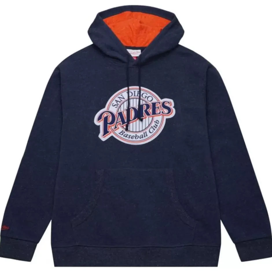 Men Mitchell & Ness Hoodies & Sweatshirts-Snow Washed Fleece Hoodie San Diego Padres