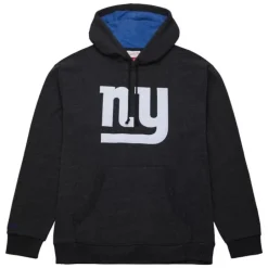 Men Mitchell & Ness Hoodies & Sweatshirts-Snow Washed Fleece Hoodie Vintage Logo New York Giants