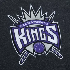 Men Mitchell & Ness Hoodies & Sweatshirts-Snow Washed Fleece Hoodie Sacramento Kings
