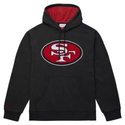Men Mitchell & Ness Hoodies & Sweatshirts-Snow Washed Fleece Hoodie San Francisco 49Ers
