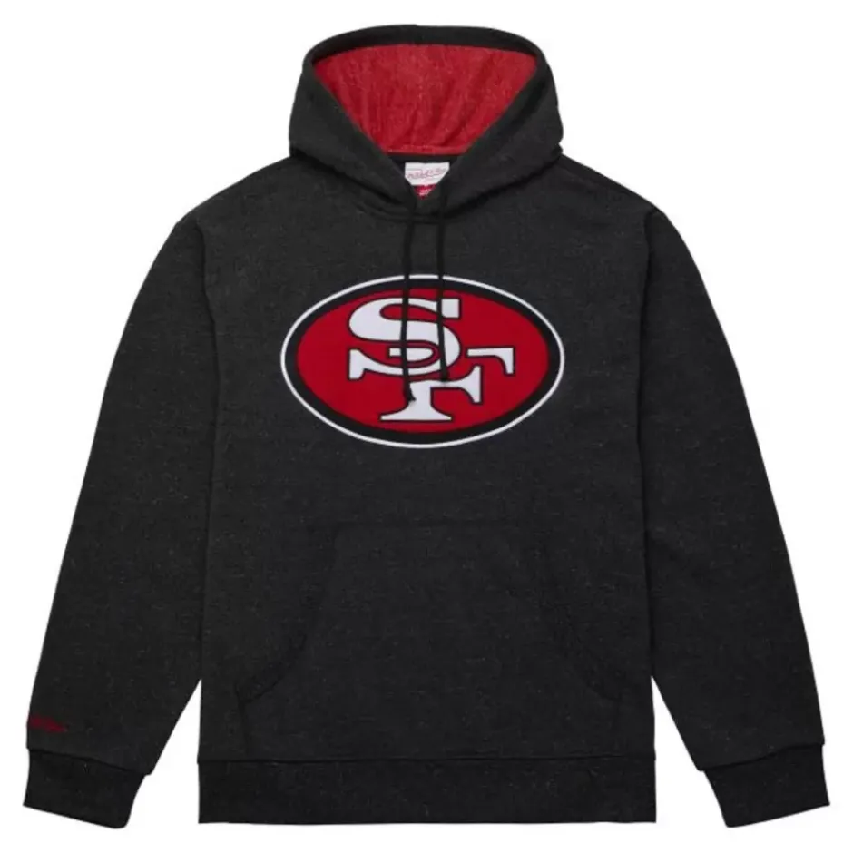 Men Mitchell & Ness Hoodies & Sweatshirts-Snow Washed Fleece Hoodie San Francisco 49Ers